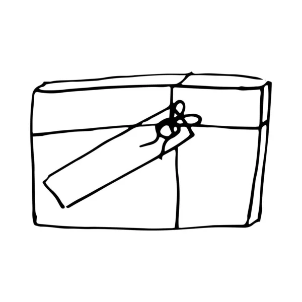 Cumpleaños Navidad Cualquier Ocasión Conjunto Cajas Regalos Doodles Dibujos Animados — Vector de stock