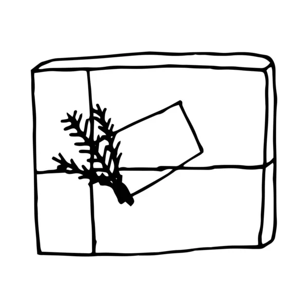 圣诞节或任何场合 礼物盒设置卡通涂鸦 礼品包装和包装 在白色背景上孤立的病媒 — 图库矢量图片