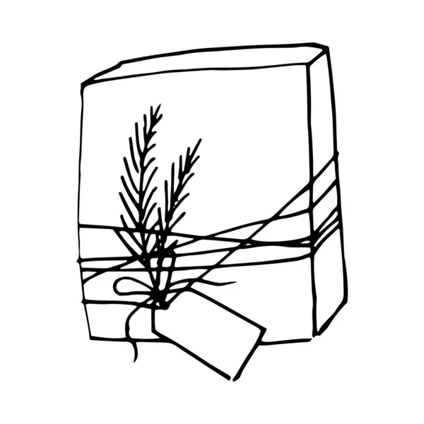 圣诞节或任何场合 礼物盒设置卡通涂鸦 礼品包装和包装 在白色背景上孤立的病媒 — 图库矢量图片