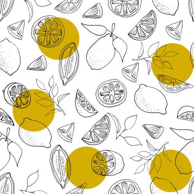 Güzel limon çizimi olan parlak yaz karalamaları. Ne?
