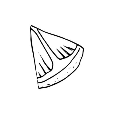 Vektör elle çizilmiş kireç ayarlayın. Bütün kireç, dilimlenmiş parçaları, yarısı, lea