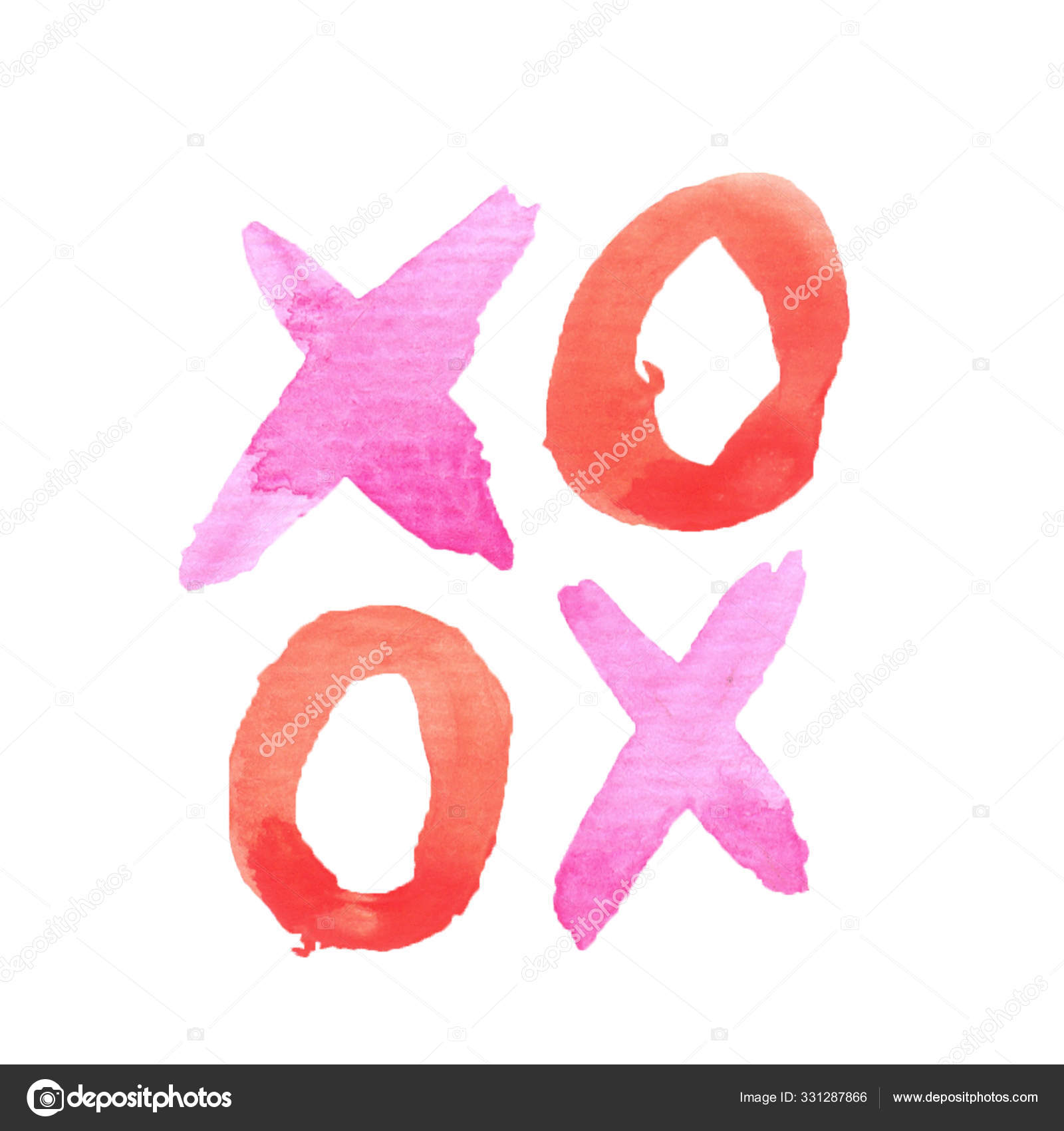 XOXO letter brush on card Stock Vector