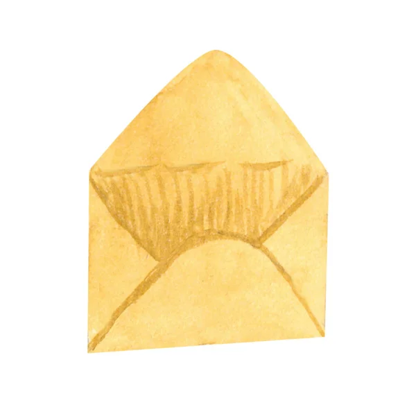 Старомодный винтажный почтовый конверт с сердцем, раскрашенным в Уэйт — стоковое фото