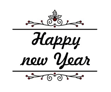 Yeni yılın kutlu olsun. Beyazlara minimalizm tasarımı.