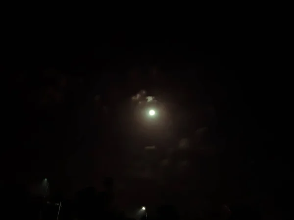 Malam Hari Awan Langit Dan Bulan Desa Bengal Barat India — Stok Foto