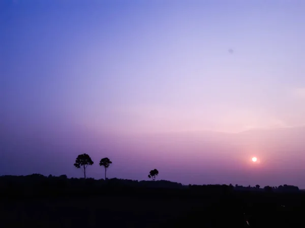 Ambiente Villaggio Indiano Tramonto Luce Del Sole Terreni Agricoli — Foto Stock