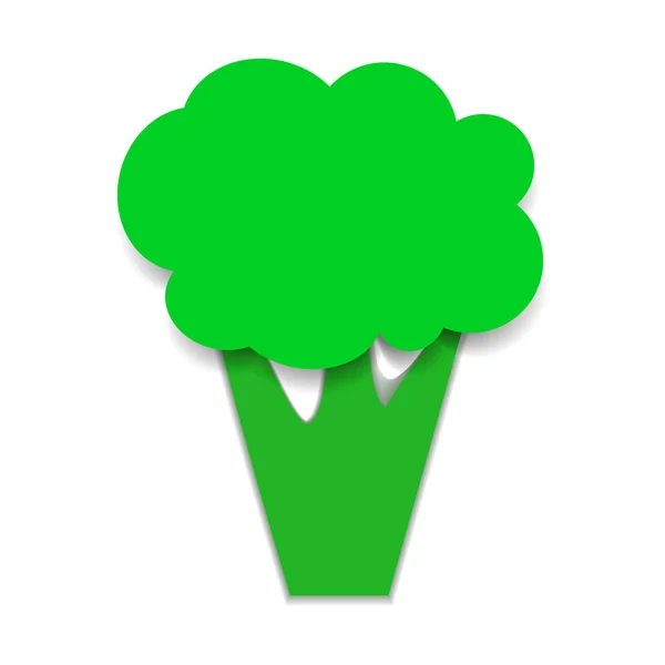 Carta Verde Stile Broccoli Carino Progettazione Decorazione Imballaggi Alimentari Illustrazione — Vettoriale Stock