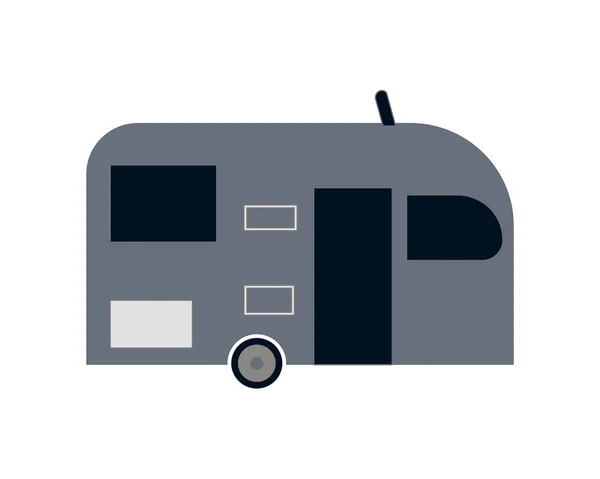 Camping Trailer Isolado Fundo Branco Casa Caminhão Plano Vetor Ilustração —  Vetores de Stock