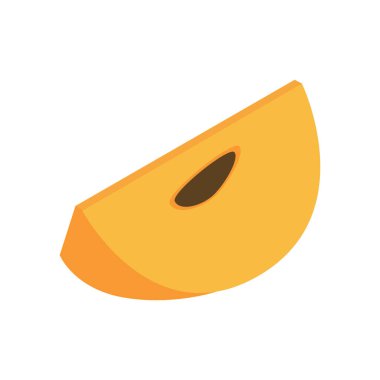 Isometric tarzı simge. Hurma dilimleme izometrik simgesi. Beyaz arkaplanda vektör illüstrasyonu.