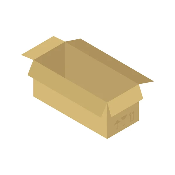 Isometrische Stilikone Parcel Open Box Icon Verpackungsvektorillustration Aus Karton Isoliert — Stockvektor