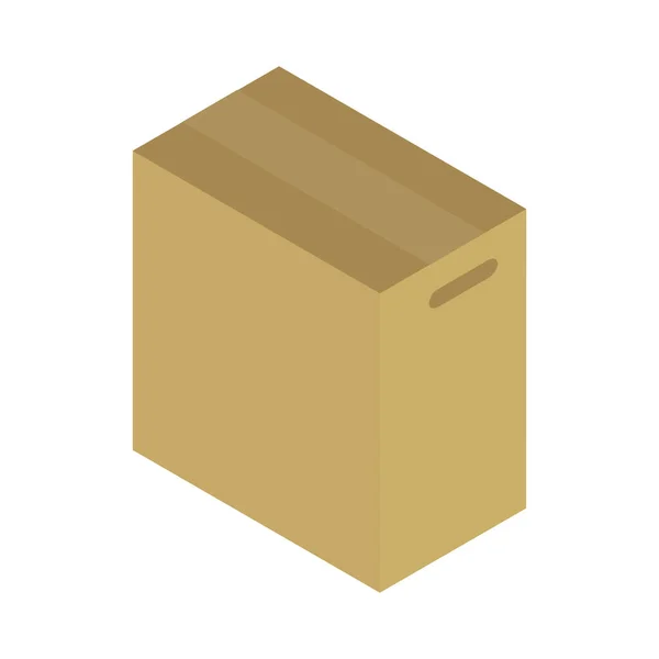 Isometrische Stilikone Paketkasten Symbol Verpackungsvektorillustration Aus Karton Isoliert Auf Weißem — Stockvektor