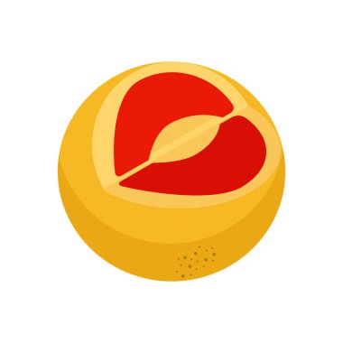 Isometric tarzı simge. Taze sıkılmış greyfurt suyu. Web tasarımı için beyaz arkaplanda izole edilmiş vektör illüstrasyonu.