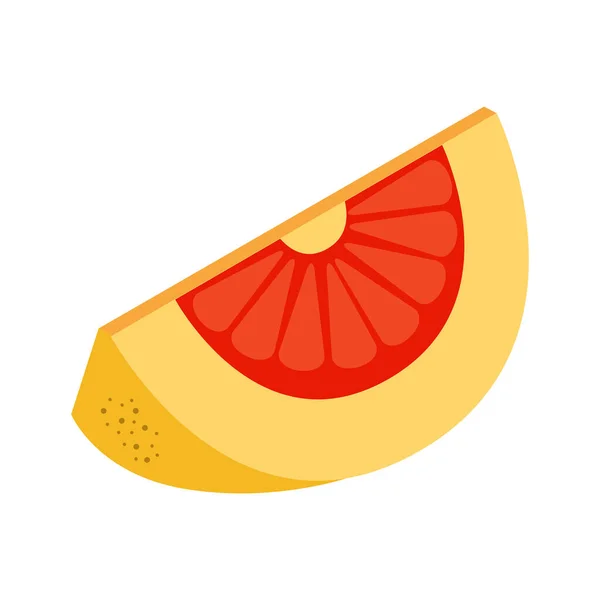 Isometric Style Icon Slice Grapefruit Vector Illustration Isolated White Background — Stock Vector