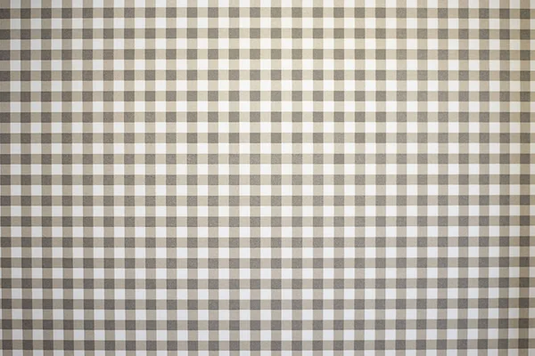 Gray White Checkered Gingham Fabric Tablecloth Background — Stock Photo, Image