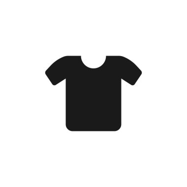 Basit tişört ikonu. Modern e-ticaret siteleri ve mobil uygulama Ui tasarımları için sade tişört, spor siyah tişört.