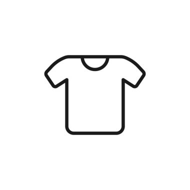 Tişört ikonu. Düz gömlek, spor gömlek. Beyaz tişört, mükemmel e-ticaret siteleri ve mobil uygulama Ui tasarımları için kıyafet simgesi.