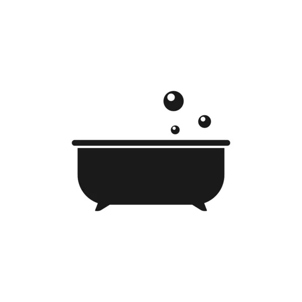 Icona vasca da bagno su sfondo bianco. Illustrazione vasca doccia per il moderno concetto mobile e web. Vasca da bagno, bagno, simboli del tempo di balneazione . — Foto Stock