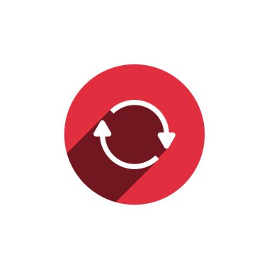 Yenile, eşzamanlama simgesi. Modern web sayfası tasarımları için ok işaretlerini yeniden yükle, güncelle.