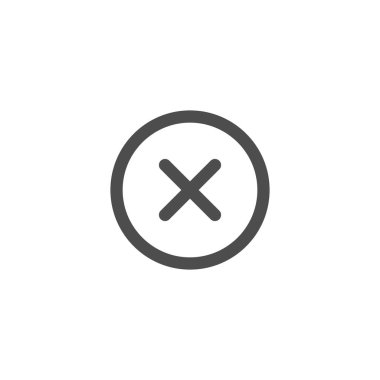 Simgeleri kapat, iptal et. Modern web sayfası tasarımları için X işareti, Sil, Sil, Çık, Geri Al simgeleri.