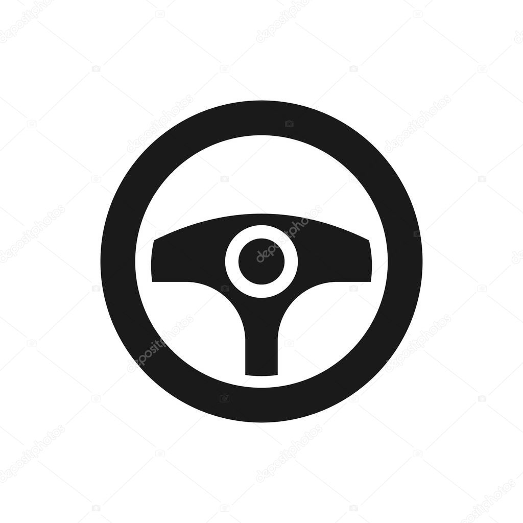 Steering wheel icon. Driving wheel, car steering illustration for perfect mobile and web UI design