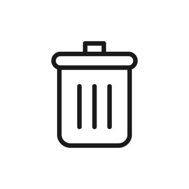 Sembolü sil, sil. Çöp kutusu, çöp tenekesi, çöp kutusu ikonu. Çöp kutusu, mükemmel mobil ve web Ui tasarımı sembollerini sil.