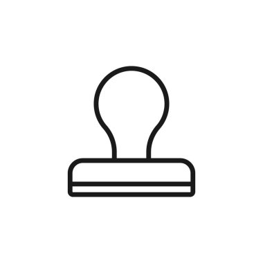 Pul simgesi. Posta, kauçuk damga ikonu. Sözleşme, sertifika imzalama illüstrasyonu.