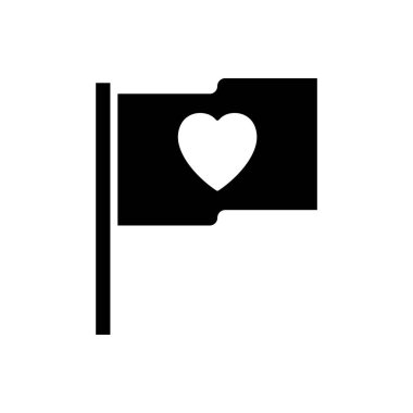 Kalp, bayrak sallıyor. Barış, aşk konsepti.