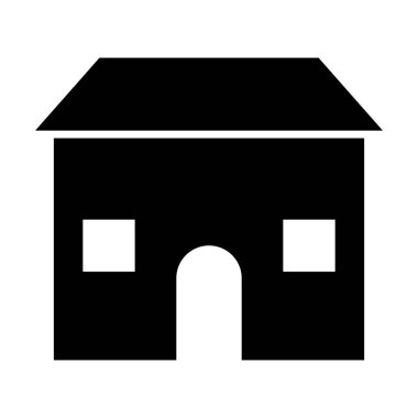 Ev simgesi sağlam çizgi şeklinde. Malikane, konut sembolü. Emlak kavramı.