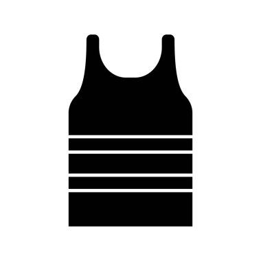 Düz çizgi şeklinde fanila simgesi. Singlet, kolsuz gömlek, mükemmel web sitesi ve mobil uygulama konsepti için kolsuz bluz sembolü.