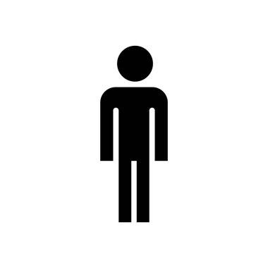 Kişi silueti simgesi sağlam çizgi şeklinde. Mükemmel ağ ve mobil konsept için insan avatarı işareti.