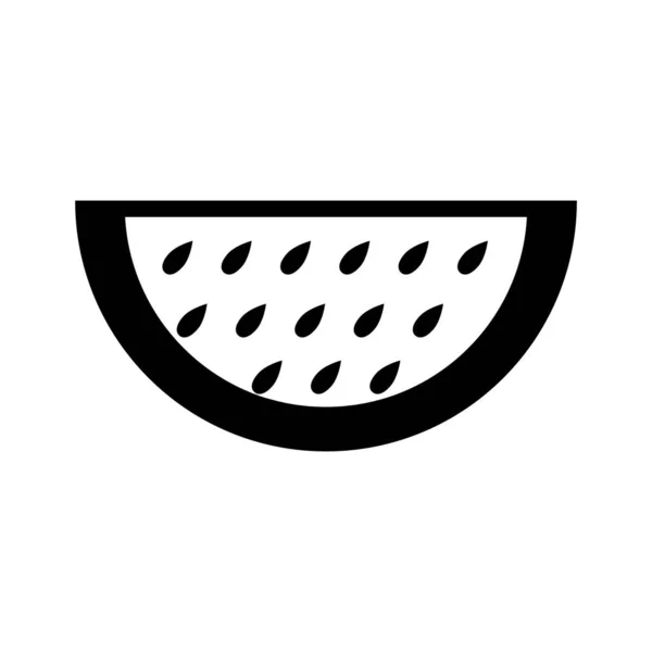 Melon 슬라이스 아이콘은 스타일로 과일의 상징인 탈루프 — 스톡 벡터