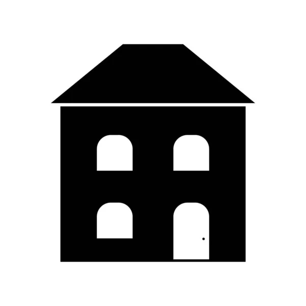 Σπίτι Εικονίδιο Σταθερή Γραμμή Στυλ Αρχοντικό Οικιστικό Σύμβολο Έννοια Ακινήτων — Διανυσματικό Αρχείο