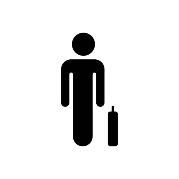 Иконка Силуэта Человека Стиле Сплошной Линии Человеческий Знак Аватара Совершенной — стоковый вектор