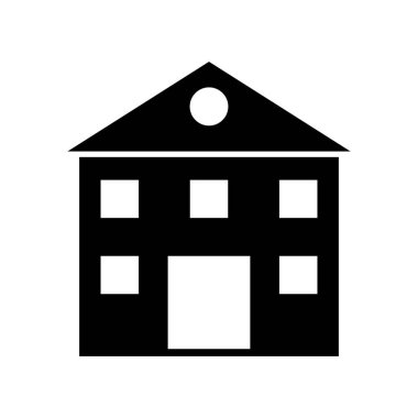 Ev simgesi sağlam çizgi şeklinde. Malikane, konut sembolü. Emlak kavramı.