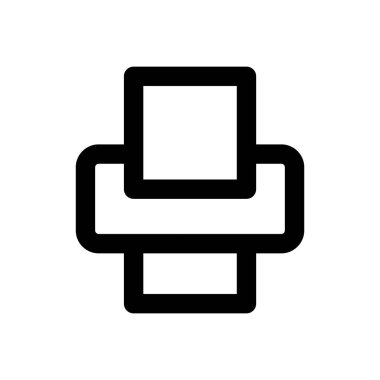 Yazıcı simgesi. Çizgi tasarımı. Ofis ekipmanı kavramı.