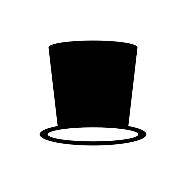 顶帽图标实线风格 魔术师帽的标志 绅士帽的象征 — 图库照片