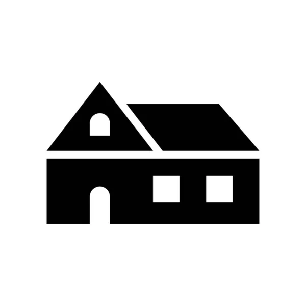 House Icon Solid Line Style Mansion Residential Property Symbol Real — Stock Photo, Image