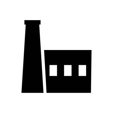 Fabrika ikonu. Endüstriyel bitki. Satır tasarımı.