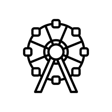 Dönme dolap ikonu modaya uygun. Eğlence konsepti.