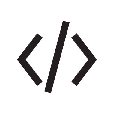 Kodlama simgesi. Programlama işareti. Satır simgesi tasarımı. Web Geliştirme.