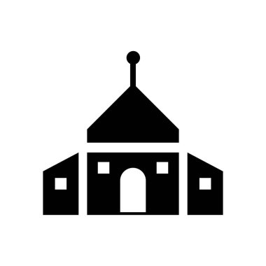 Cami simgesi hizada. İslami mimari, dini kavram. Satır tasarımı.