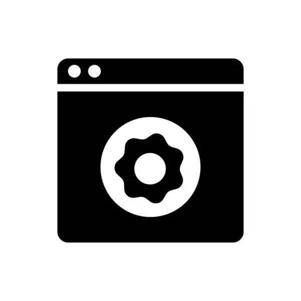 Tarayıcı kurulum simgesi. Web sayfası ayarları imzası. Satır tasarımı.