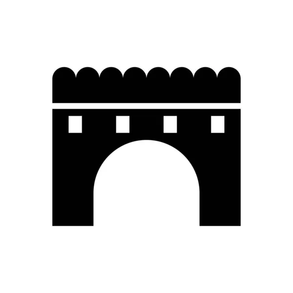 Εικονίδιο Φρουρίου Είσοδος Κάστρου Σχεδιασμός Γραμμής — Διανυσματικό Αρχείο