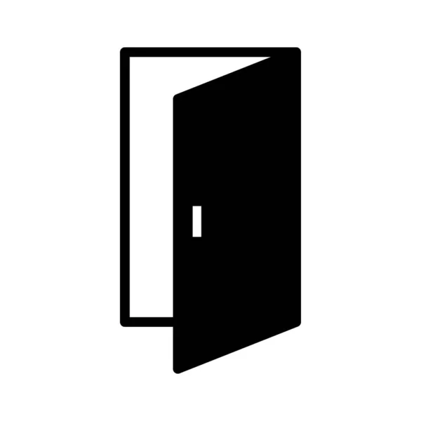 Icono Puerta Abierta Estilo Línea Señal Salida — Vector de stock