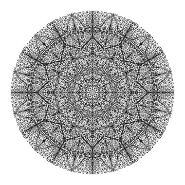 siyah ve beyaz süs mandala