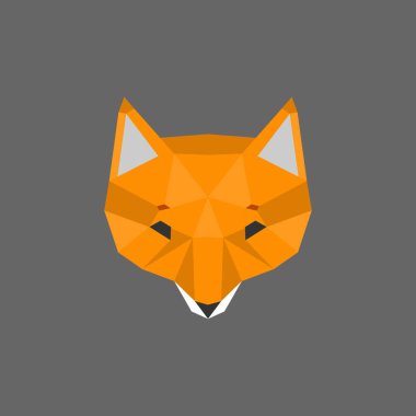 Fox'un kafası gri bir arka plan üzerinde