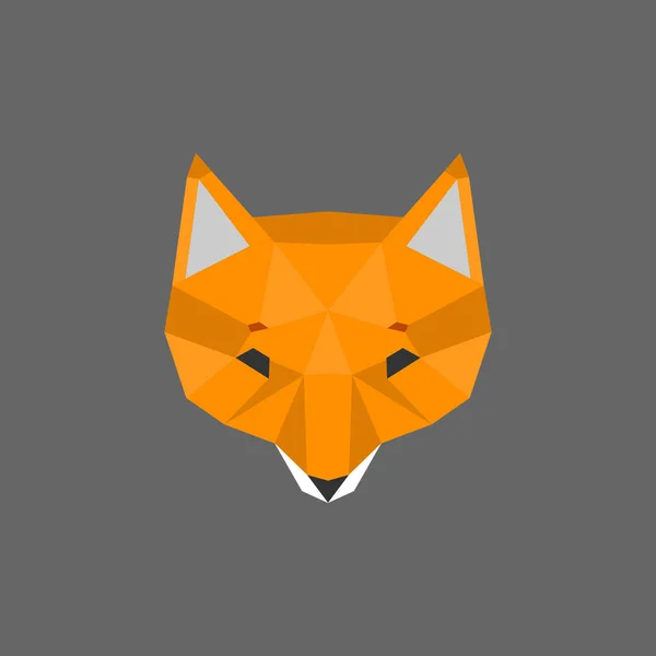 Tête de renard sur fond gris — Image vectorielle
