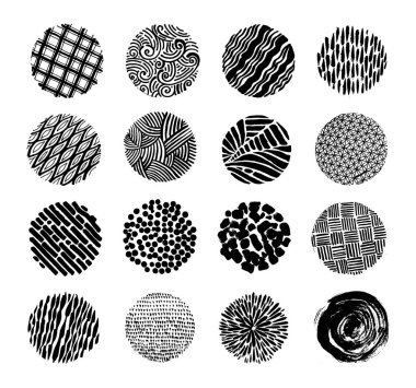 Elle çizilmiş dokuları ve fırçalar