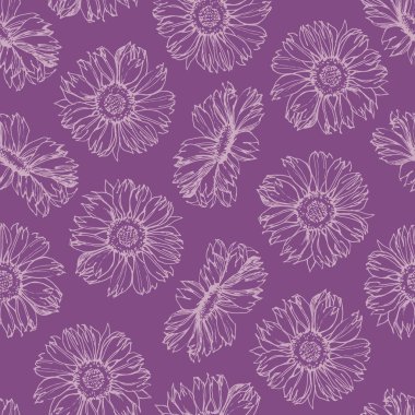 elle çizilmiş sorunsuz vektör desen