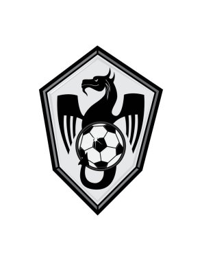 Ejderhalı futbol amblemi. Logonuz için şablon, vektör grafikleri.